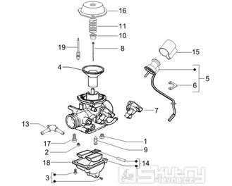 1.40 Karburátor (jednotlivé díly) - Gilera Runner 200 VXR 4T LC Race 2006 (ZAPM46400)