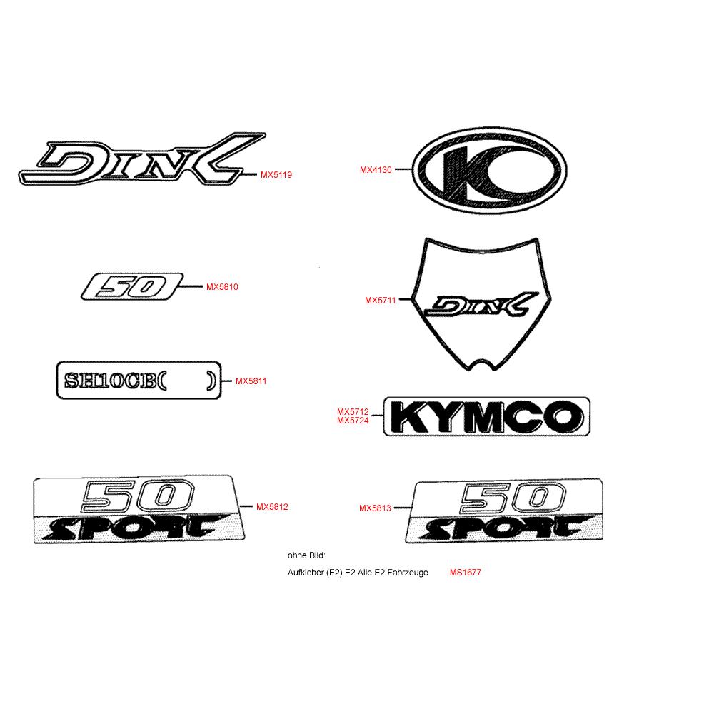 F25 Samolepky - Kymco Dink 50 SH10C