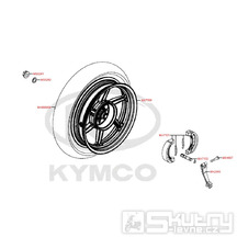 F08 Zadní kolo s brzdou pro Kymco Super 8 125 [LC2U82000] (KL25CA) KC125T-B