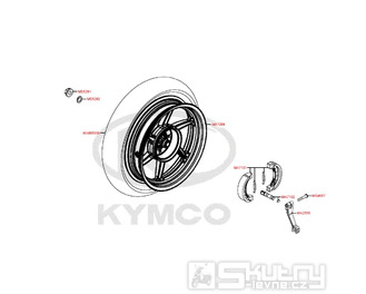F08 Zadní kolo s brzdou pro Kymco Super 8 125 [LC2U82000] (KL25CA) KC125T-B