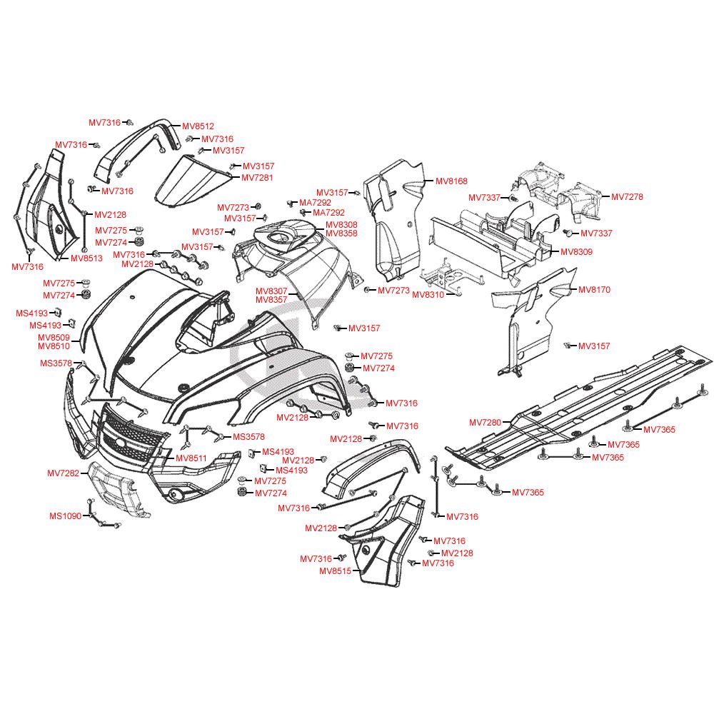 F05 Přední kapotáž - Kymco MXU 450i LOF LC90CE