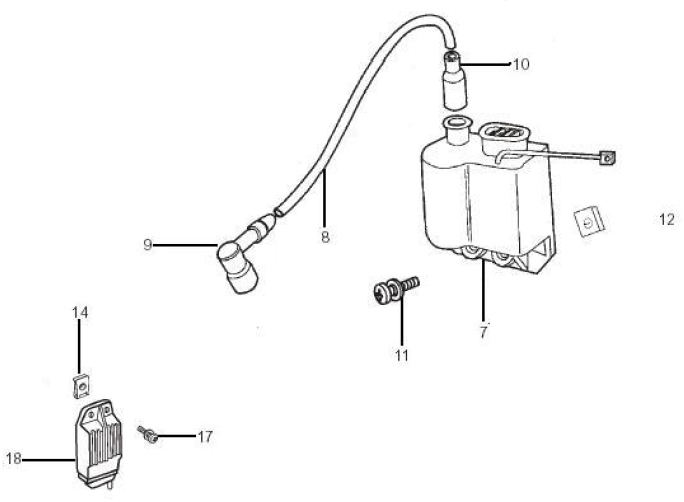 6.06 Regulátor, zapalovací cívka - Gilera SMT 50 od roku 2006, D50B0 (ZAPG12D1)
