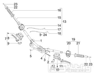 3.06 Řidítka, gripy, brzdové páčky - Gilera Nexus 125ie 4T LC 2009 (ZAPM35700)