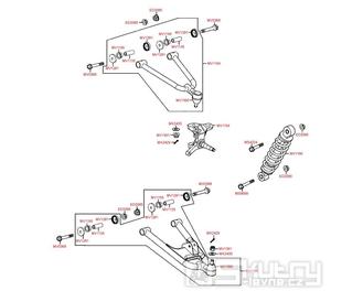 F16 Kompletní tlumiče a ramena řízení pravé - Kymco KXR 250 Sport