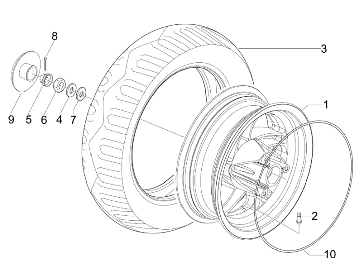 4.12 Zadní kolo - Gilera Stalker 50 2T Speciální edice 2007-2008 (ZAPC40100)