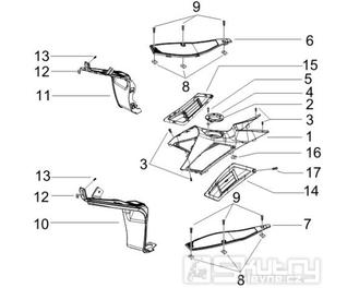 2.31 Středový plast, stupačky - Gilera Runner 50 PureJet 2010-2011 (ZAPC46200)