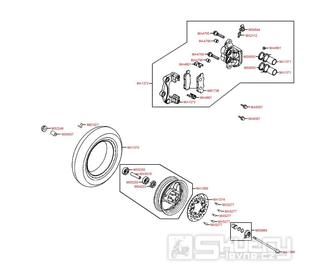 F07 Přední kolo, brzdový třmen a kotouč - Kymco Movie S 125i SR25BA