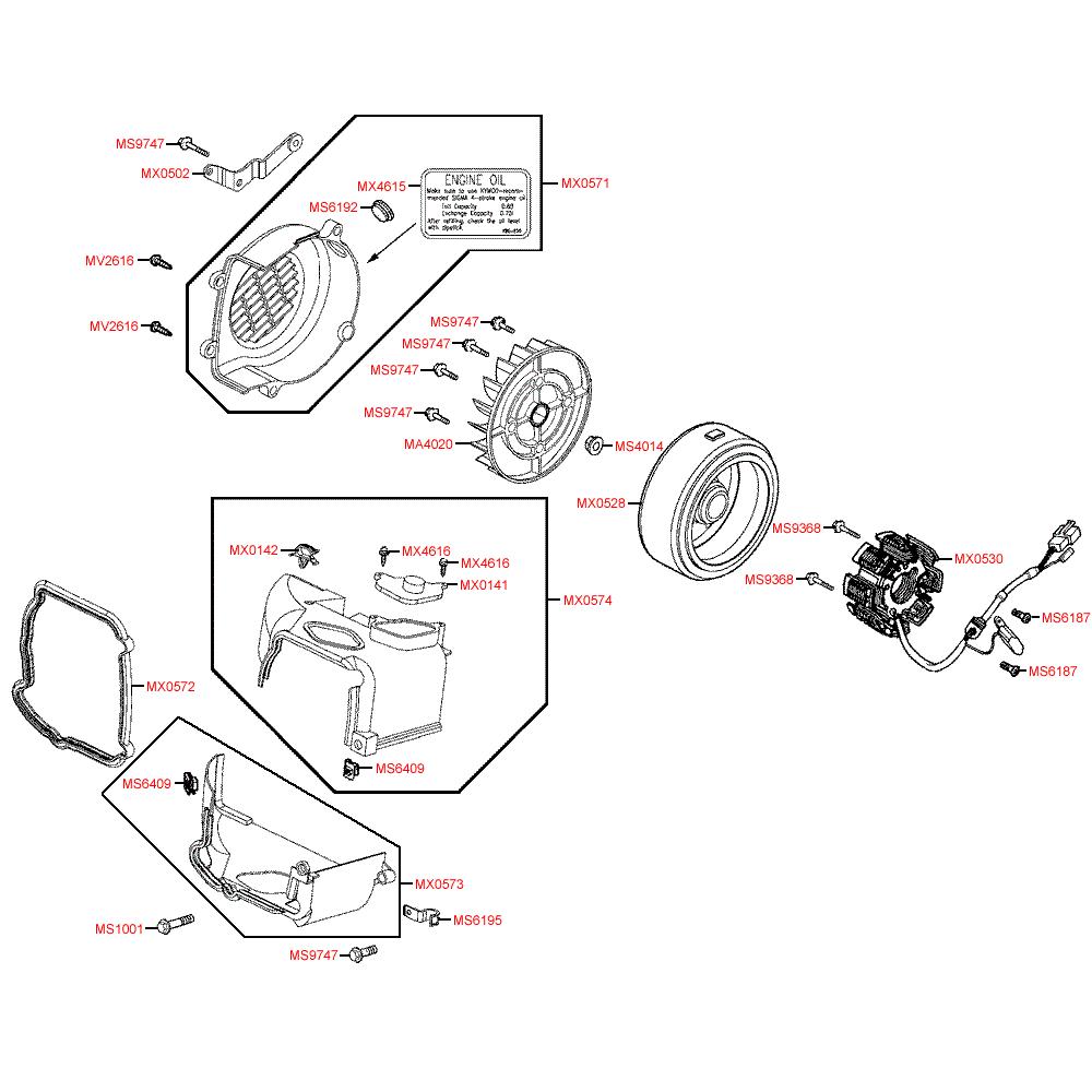 E07 Ventilátor / magneto dobíjení - Kymco People S 50