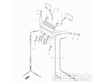 36 Řídítka / Zrcátka / Lanka - Hyosung RT 125 Karion