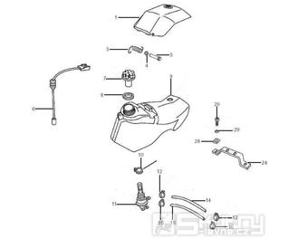 2.47 Palivová nádrž - Gilera SMT 50 od roku 2006, D50B0 (ZAPG12D1)