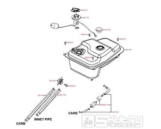 F10 Nádrž / Palivový kohout / Palivový filtr - Kymco Super 8 125 Big Tyre KL25SF
