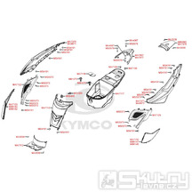 F12 Zadní kapotáž a úložný prostor na helmu pro Kymco Super 8 125 [LC2U82000] (KL25CA) KC125T-B