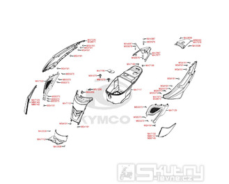 F12 Zadní kapotáž a úložný prostor na helmu pro Kymco Super 8 125 [LC2U82000] (KL25CA) KC125T-B