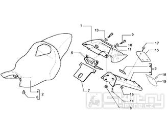 T30 Sedačka, zadní blatník - Gilera DNA 125ccm 4T LC do 2005 (ZAPM26000...)