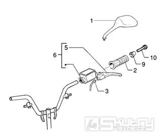 T39 Levá rukojeť, brzdová páčka, zrcátko - Gilera Runner VXR 200 4T (ZAPM24300...)