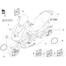 2.38 Samolepky, loga - Gilera Runner 200 ST 4T LC 2008-2011 (ZAPM46401)