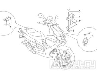 6.05 Baterie, houkačka, relé - Gilera Runner 200 VXR 4T LC 2006 UK (ZAPM46400)