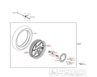 F07 Přední kolo s kotoučovou brzdou - Kymco Super 8 50 2-Takt