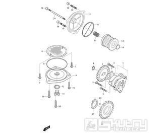 14 Olejové čerpadlo / Filtr - Hyosung GT 650i RF