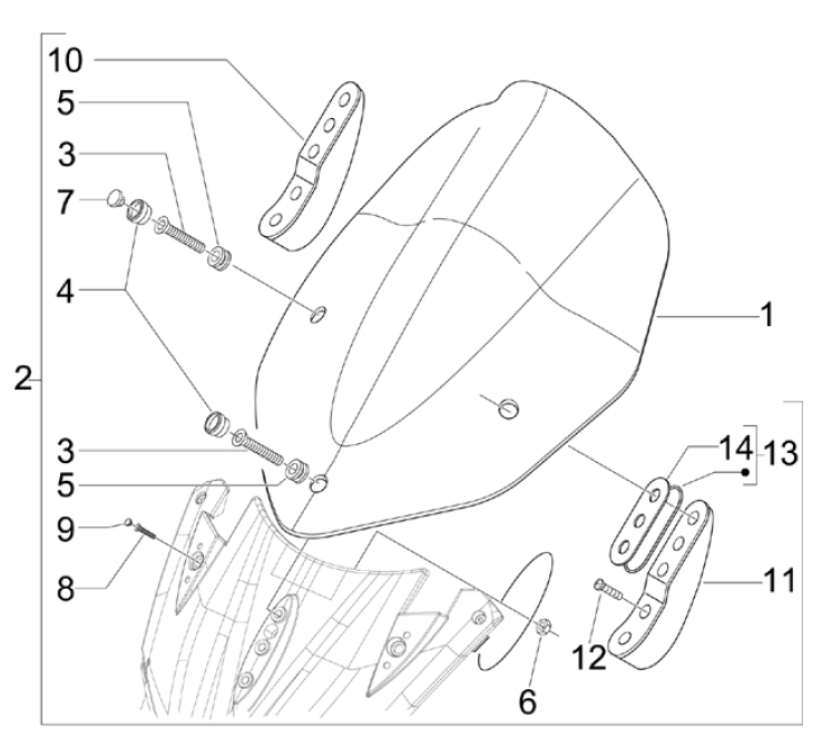 2.27 Štít přední kapotáže - Gilera Nexus 300ie 4T LC 2008 (ZAPM35600)