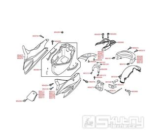 F13 Zadní kapotáž / úložný prostor pro přilbu - Kymco Fever 2 50 ZXII Super Fever SC10A