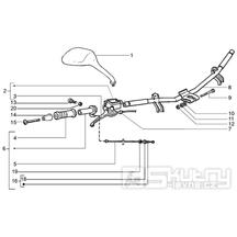 T38 Řidítka, pravá rukojeť, brzdová páčka, zrcátko - Gilera Runner VX 125 4T (ZAPM24100, ZAPM24000)