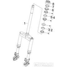 4.02 Přední kyvná vidlice, ložiska řízení - Gilera Runner 50 PureJet 2005-2006 UK (ZAPC46200)