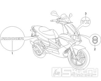 2.38 Samolepky, loga - Gilera Runner 125 VX 4T 2005-2006 UK (ZAPM46100)