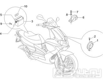 6.05 Baterie, houkačka, relé - Gilera Runner 50 SP 2007 (ZAPC461000)