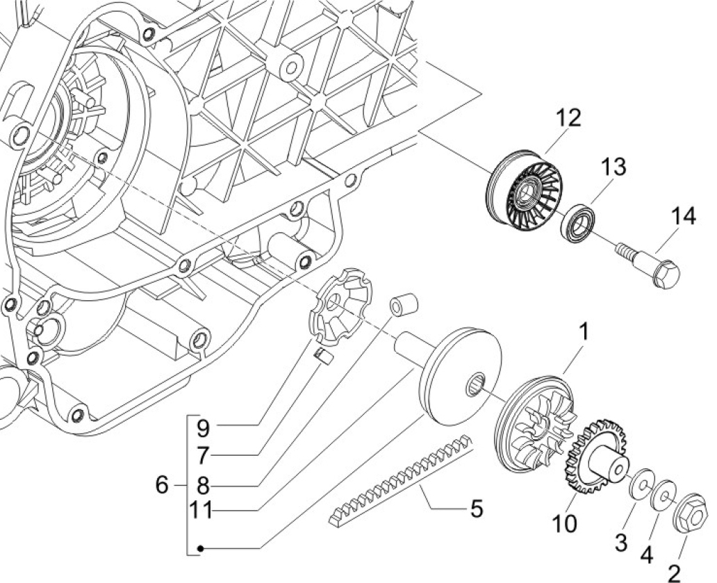 1.13 Řemen variátoru, variátor - Gilera Runner 200 VXR 4T LC 2005-2006 (ZAPM46200)