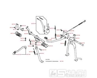 F15 Hlavní stojan, boční stojan a pedály - Kymco CK 125