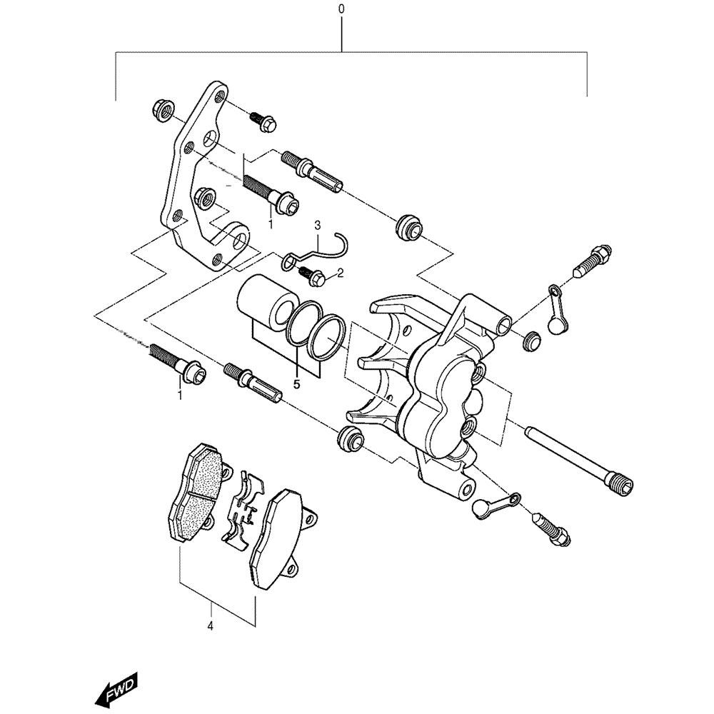 FIG40 Přední levý brzdový třmen - Hyosung GT 125 RF