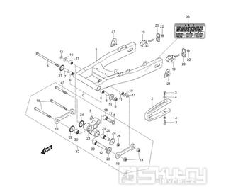 43 Zadní kyvná vidlice - Hyosung GT 250 N (Naked)