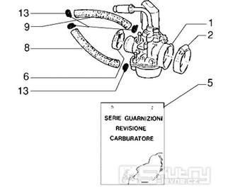 T15 Karburátor - Gilera DNA 50ccm 2T 1998-2005 (ZAPC27000...)