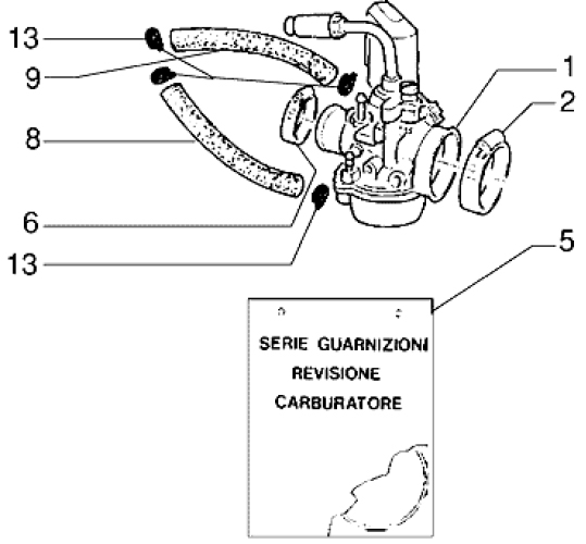 T15 Karburátor - Gilera DNA 50ccm 2T 1998-2005 (ZAPC27000...)