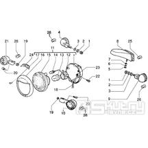 T35 Přední a zadní světlo, blinkry - Gilera Eaglet automat do 2005 (ZAPC09000...)