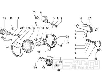 T35 Přední a zadní světlo, blinkry - Gilera Eaglet automat do 2005 (ZAPC09000...)