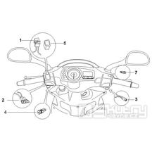 6.01 Přepínače světel a blinkrů, tlačítko startování a houkačky - Gilera Runner 200 VXR 4T LC 2006 UK (ZAPM46400)