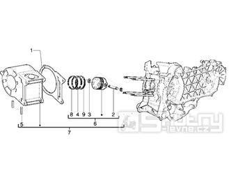 T4 Válec, pístní sada, těsnění válce - Gilera Runner 125 VX 4T LC (ZAPM24200)