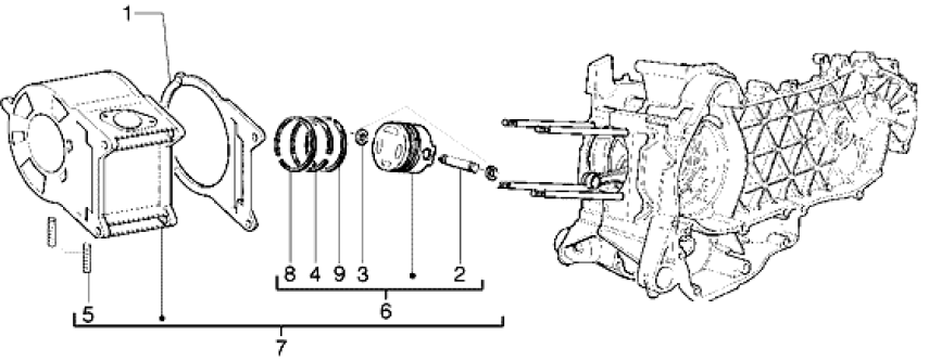 T4 Válec, pístní sada, těsnění válce - Gilera Runner 125 VX 4T LC (ZAPM24200)