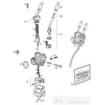 65.21 Karburátor (jednotlivé díly) - Gilera RCR 50 od roku 2011, D50B0 (ZAPABA01)