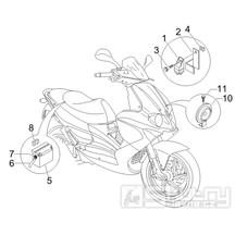 6.05 Baterie, houkačka, relé - Gilera Runner 125 "SC" VX 4T 2006-2007 (ZAPM46100)