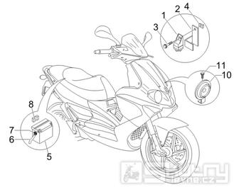 6.05 Baterie, houkačka, relé - Gilera Runner 125 "SC" VX 4T 2006-2007 (ZAPM46100)