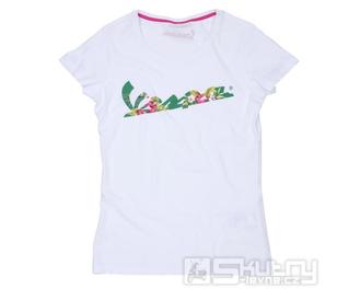 Dámské tričko Vespa «Flower Logo», bílé