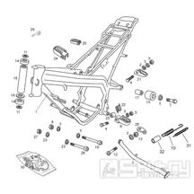 66.01 Rám, stupačky, boční stojan - Gilera SMT 50 D50B0 od roku 2013