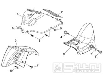 T28 Přední blatník, podběh - Gilera Nexus 500ccm 4T LC do roku 2005 (ZAPM35200... , ZAPM3510...)