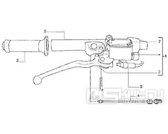 T34 Přední brzdová páčka, rukojeť - Gilera DNA GP Experience 50ccm 2T 1998-2005  (ZAPC27000...)