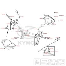 F03 Gripy / Zrcátka / Řidítka / Přední kapotáž - Kymco DJ 125 S KN25GA