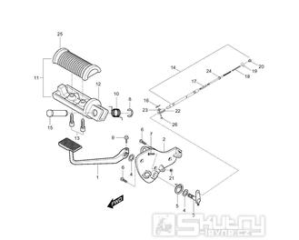 29 Brzdový pedál / Stupačky - Hyosung GV 250 Aquila