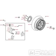F08 Zadní kolo, brzdový třmen a kotouč - Kymco People GT 300i
